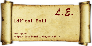 Létai Emil névjegykártya